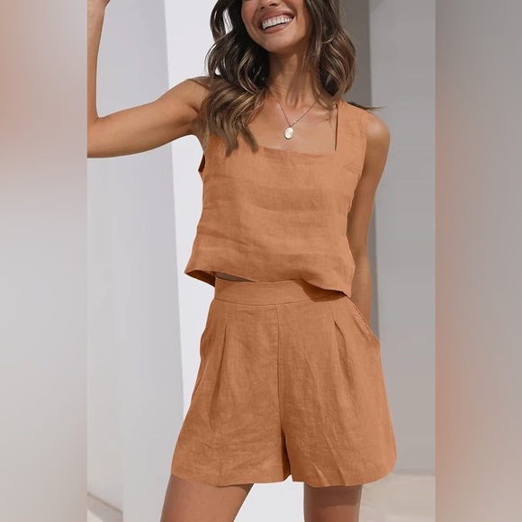 2pc Square Neck Crop & Shorts - Picture 3 of 6